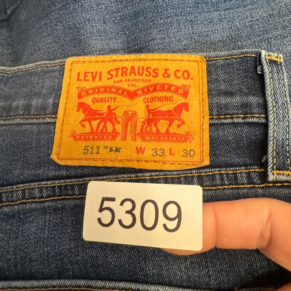 Levi's 511 Slim Fit Jeans Mens 33x30 Dark Wash Blue WaterLess Denim 5309